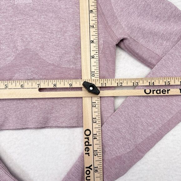Gymshark‎ Flex Sports Long Sleeve Crop Top Size Small Pink Seamless Gym Workout - Picture 8 of 8